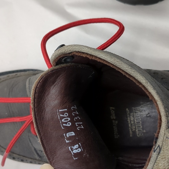 Allen Edmonds Long Branch Wingtip Leather Boots Red Laces Size 8.5 Gray - Picture 10 of 10